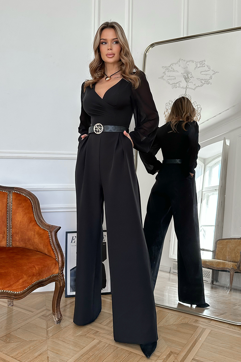 Elegancki-kombinezon-z-dlugimi-rekawami-i-szerokimi-nogawkami-Dekolt-przekladany-kolor-czarny-1